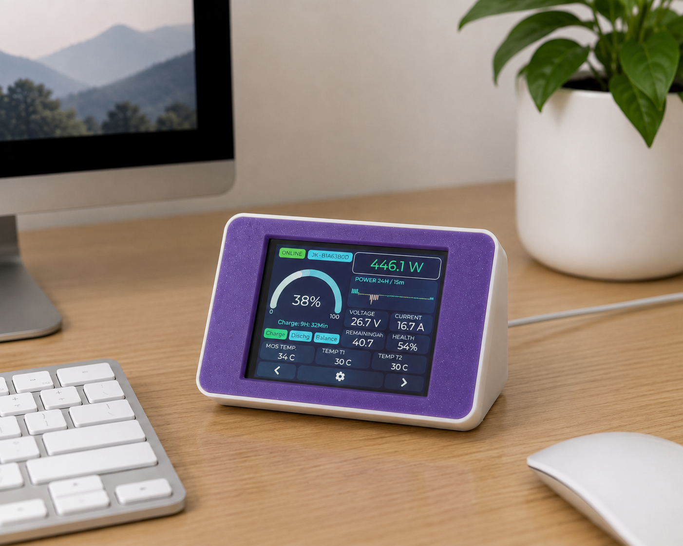 จอเสริมตั้งโต๊ะ 2.8 นิ้ว สำหรับ BMS Monitor